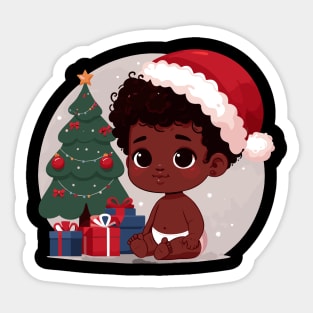 Afrocentric Baby Christmas Sticker